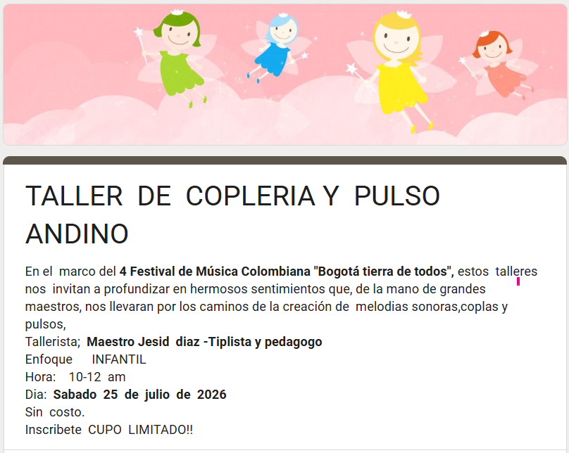 TALLER DE COPLERIA Y PULSO ANDINO